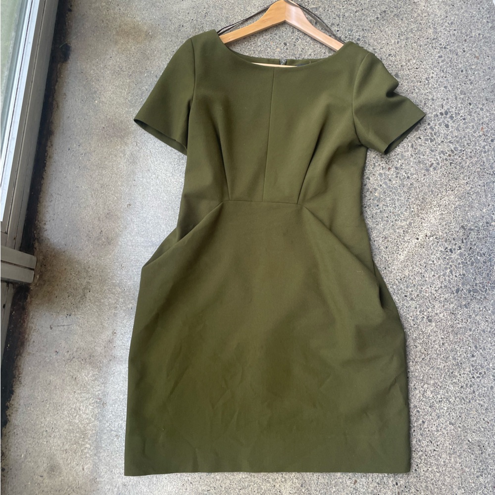 Sarar Olive Green Sheath Dress